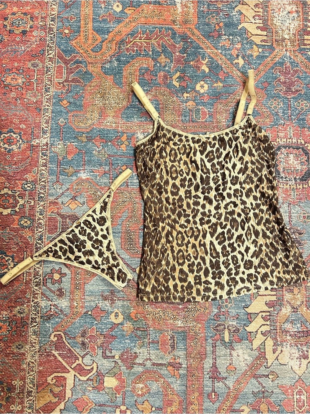 Dolce & Gabbana Leopard-Print Shimmery Camisole Set in Leopard Brown and Cream